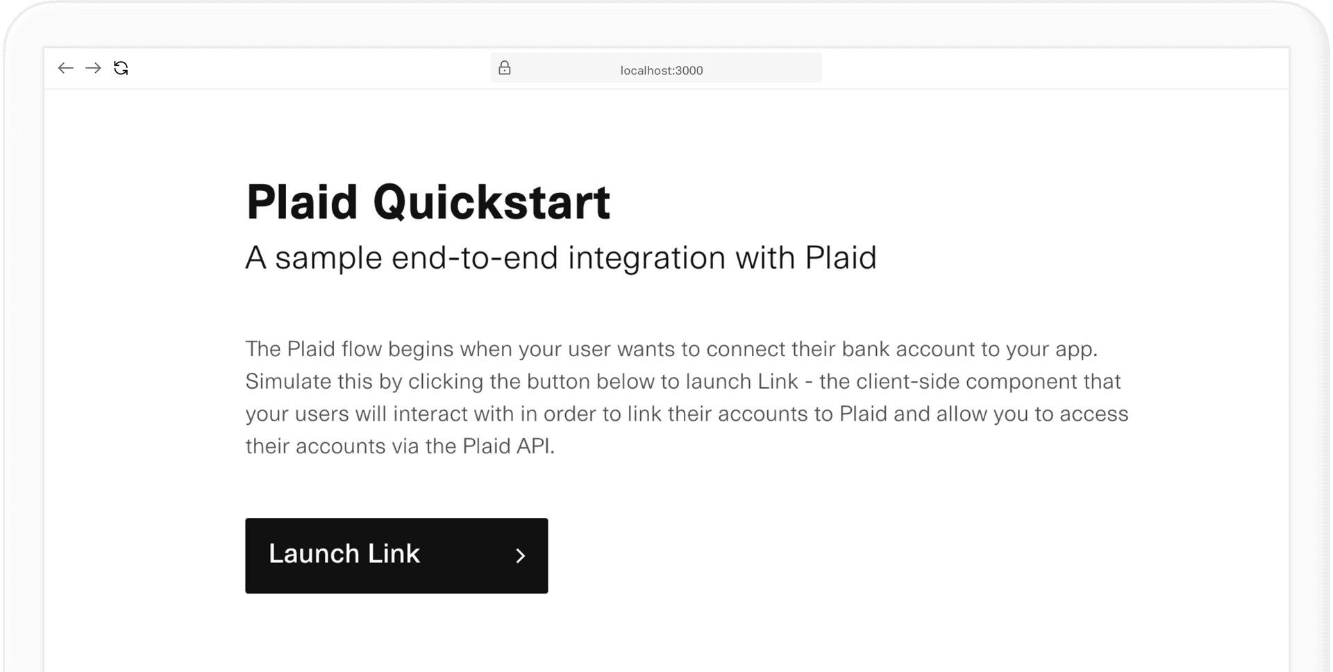 Plaid Quickstart preview