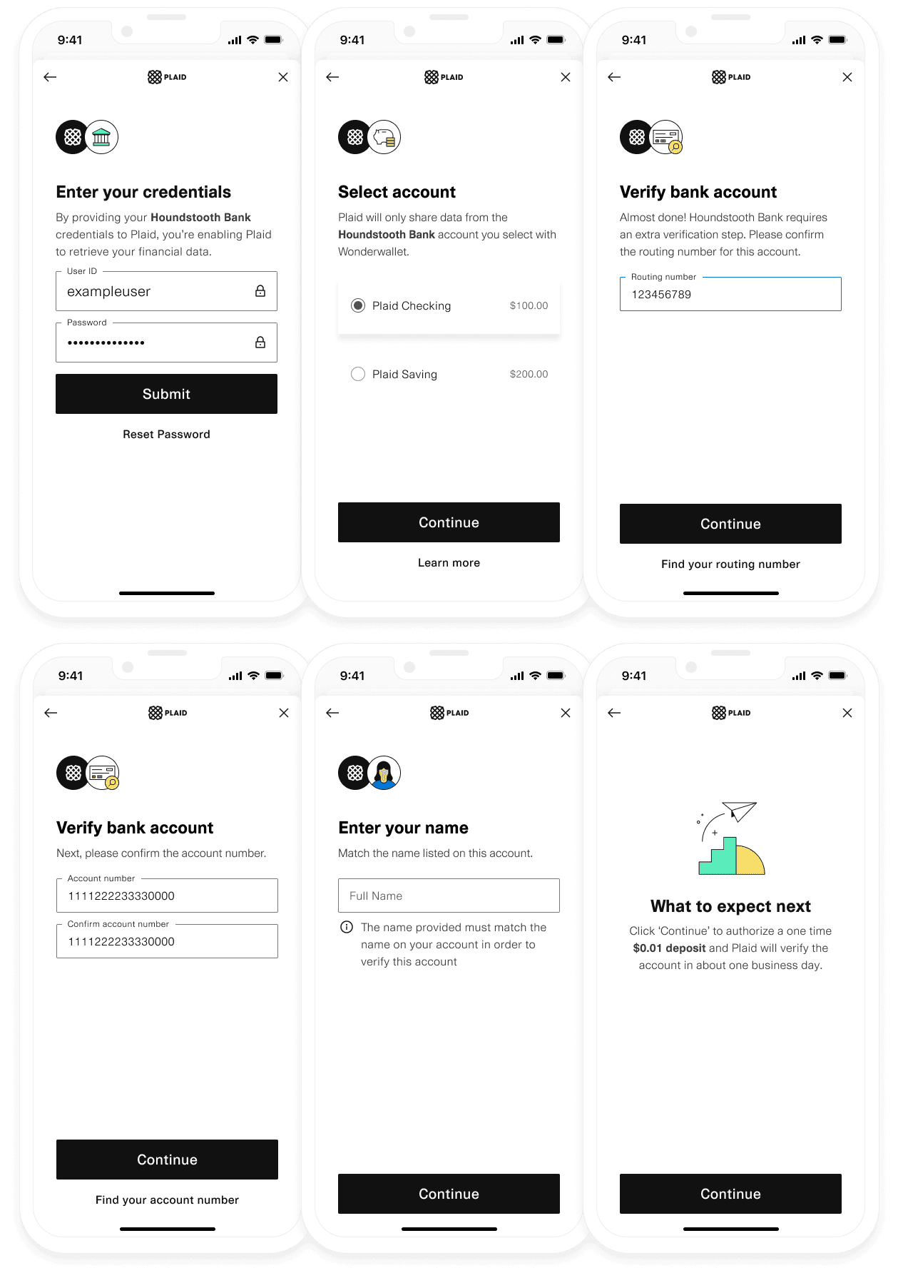 Automated micro-deposit Link flow