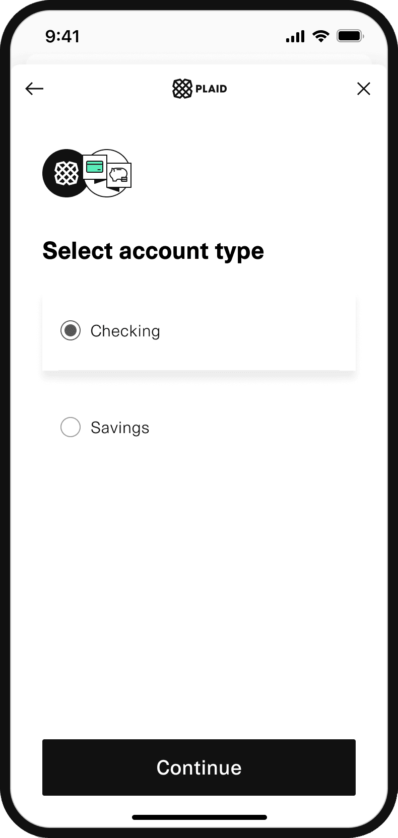 ...selects an account type...