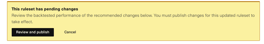 Dialog that allows you to push the edits live