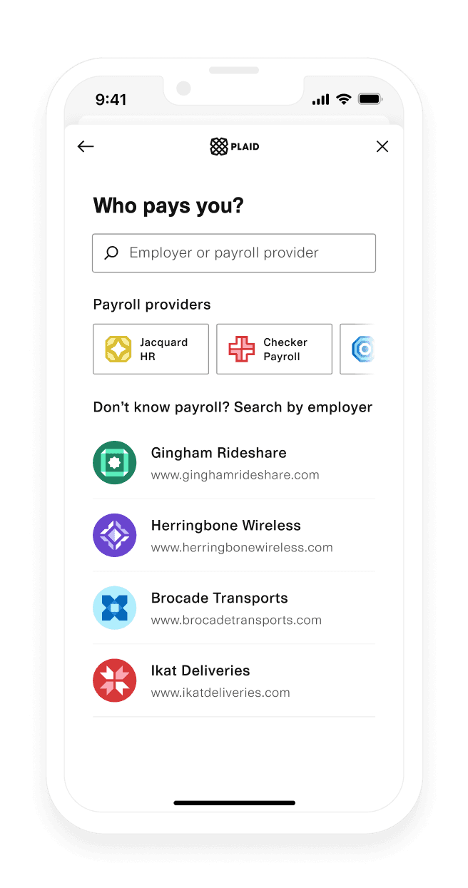 Verify a users’ income and employment