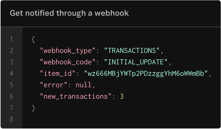 Webhook code snippet