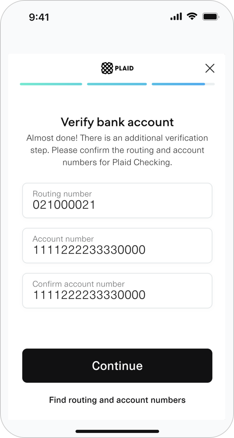 They verify their bank's routing and account numbers...