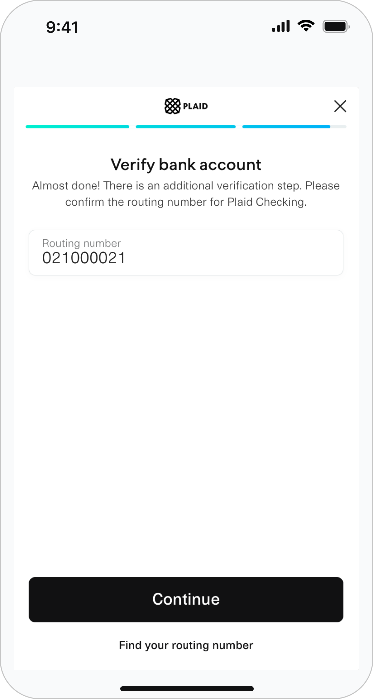 They verify their bank's routing number...