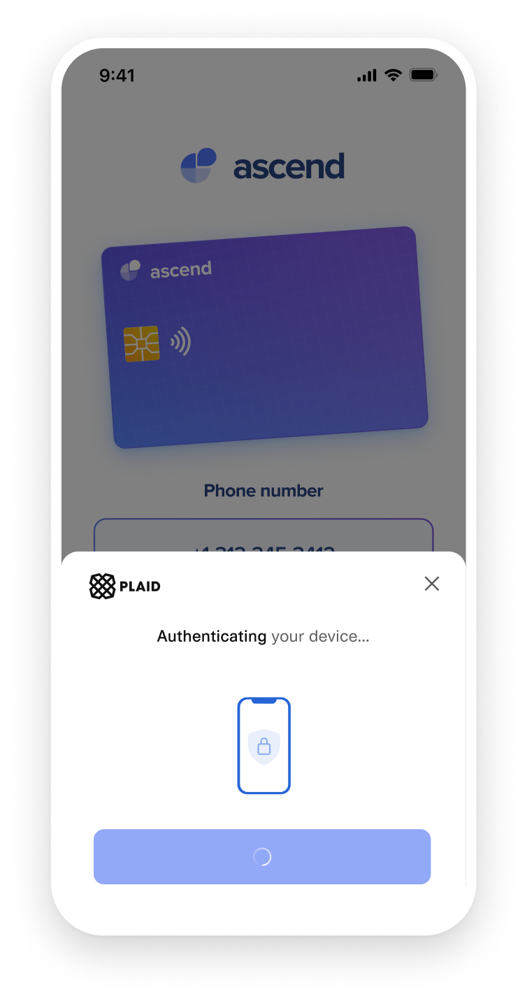 The user's device is authenticated...