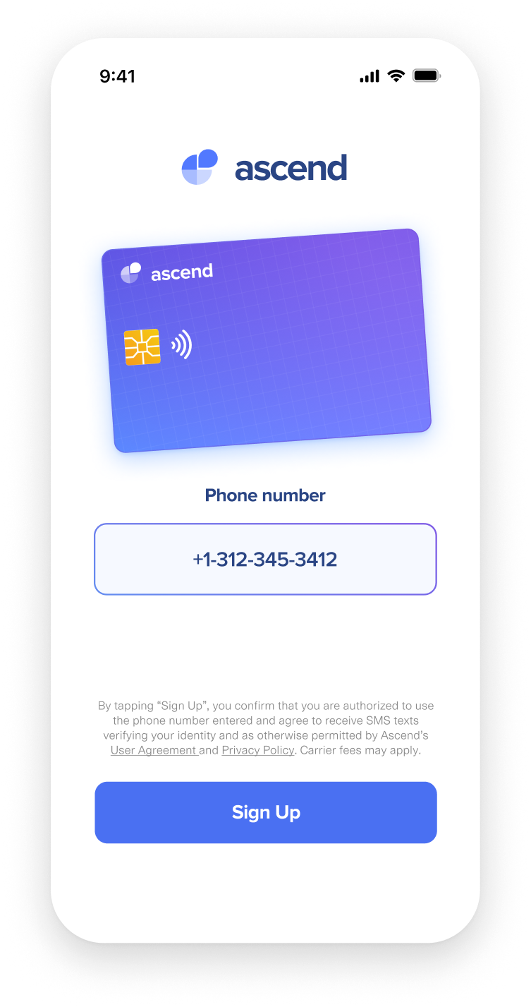 The user enters their phone number within your application.