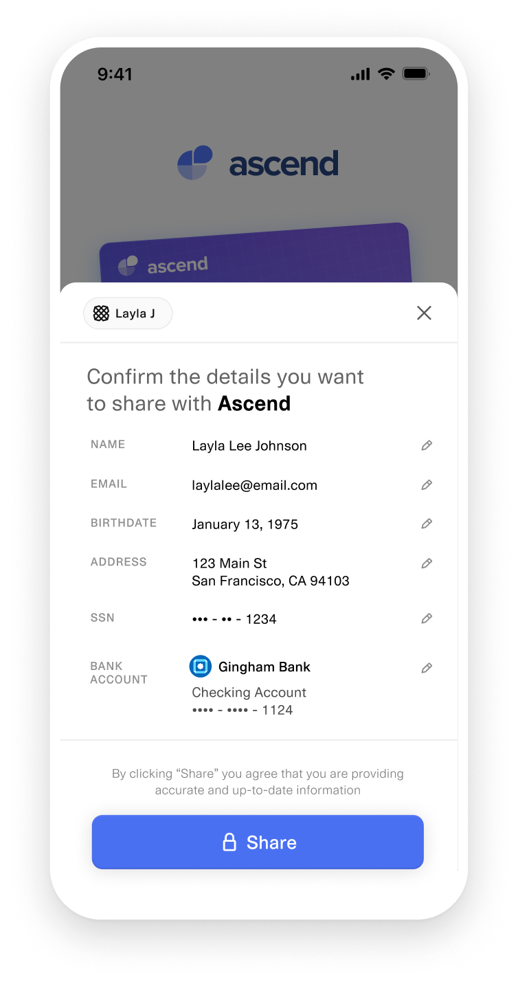 ...and the user chooses what information to share with your application.