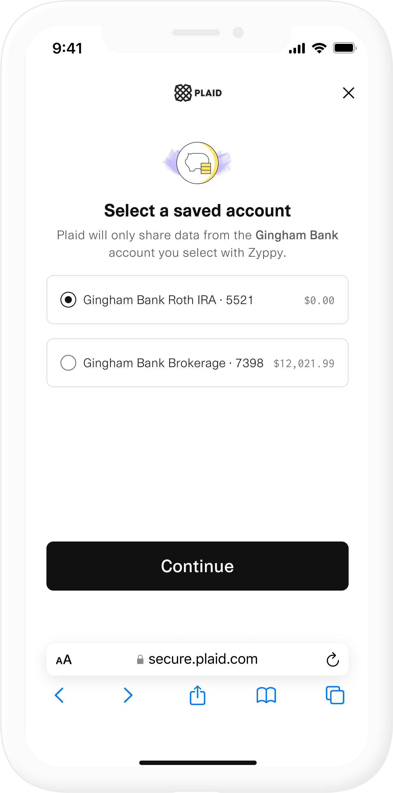 ...select their account...