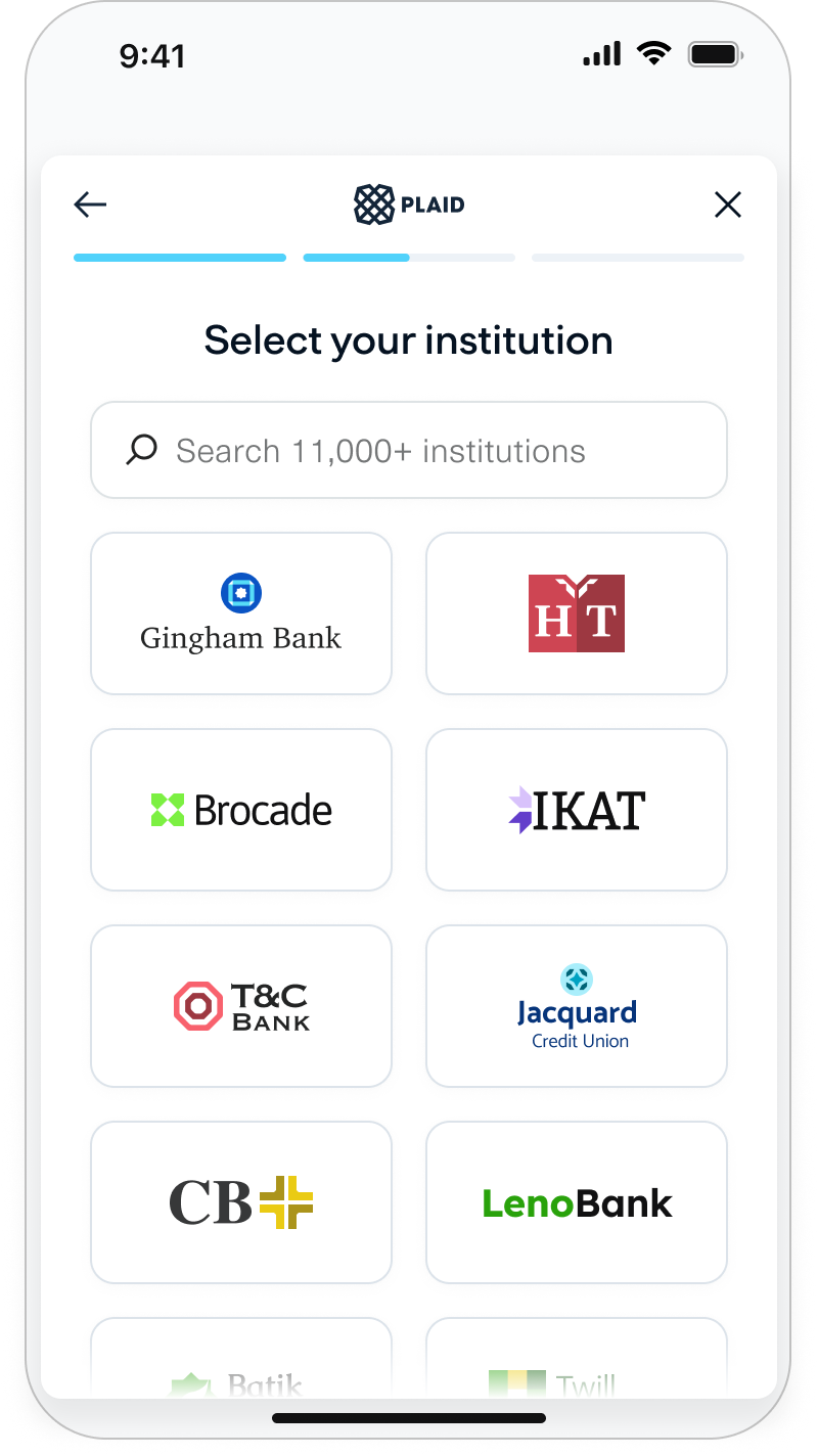 ...the user selects their bank...