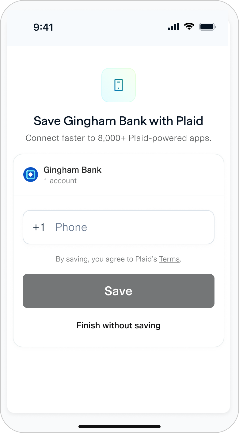 In the guest flow, they can optionally save their account for fast access next time.