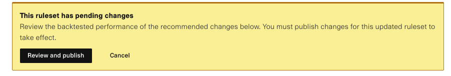 Dialog that allows you to push the edits live